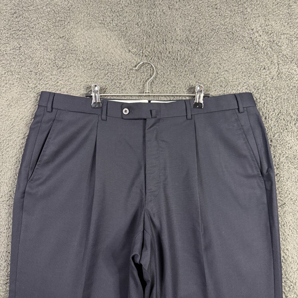 Isaia Pants Mens 38x32 Blue Classic Fit Dress Slacks Super 130s Wool Italy - Picture 2 of 12
